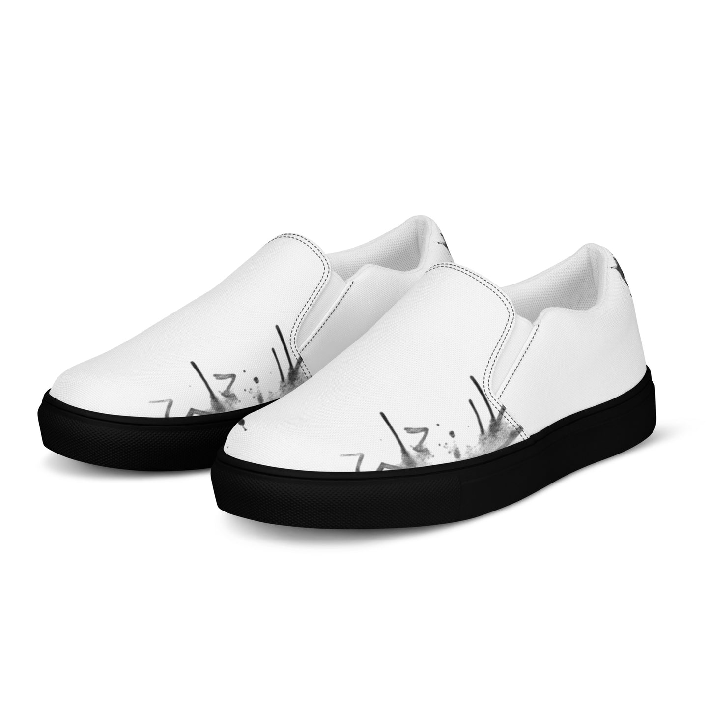 Men’s white slip-on canvas shoes by Urban Fashion & Streetwear, featuring a sleek casual design and comfortable fit.