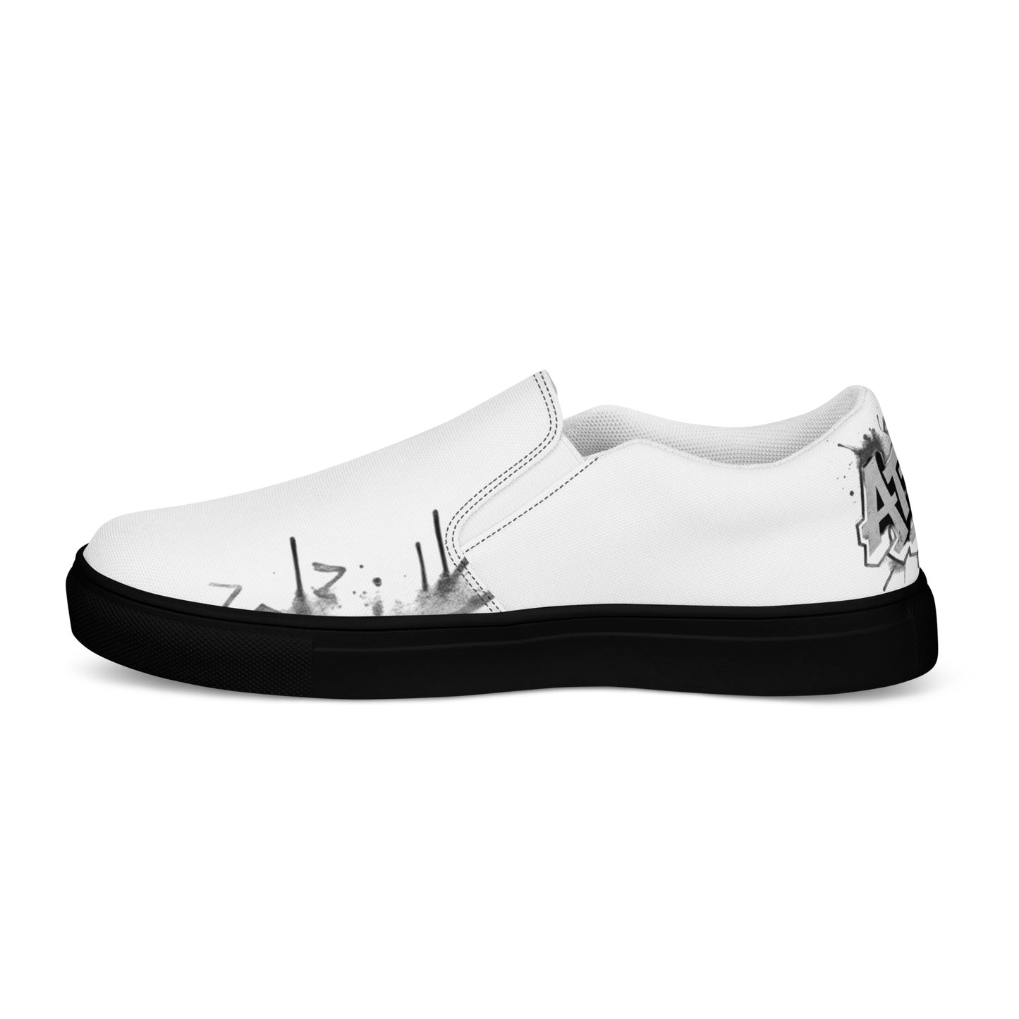 Men’s white slip-on canvas shoes from Urban Fashion & Streetwear by Craftklart, featuring a casual, comfortable design with a sleek look.
