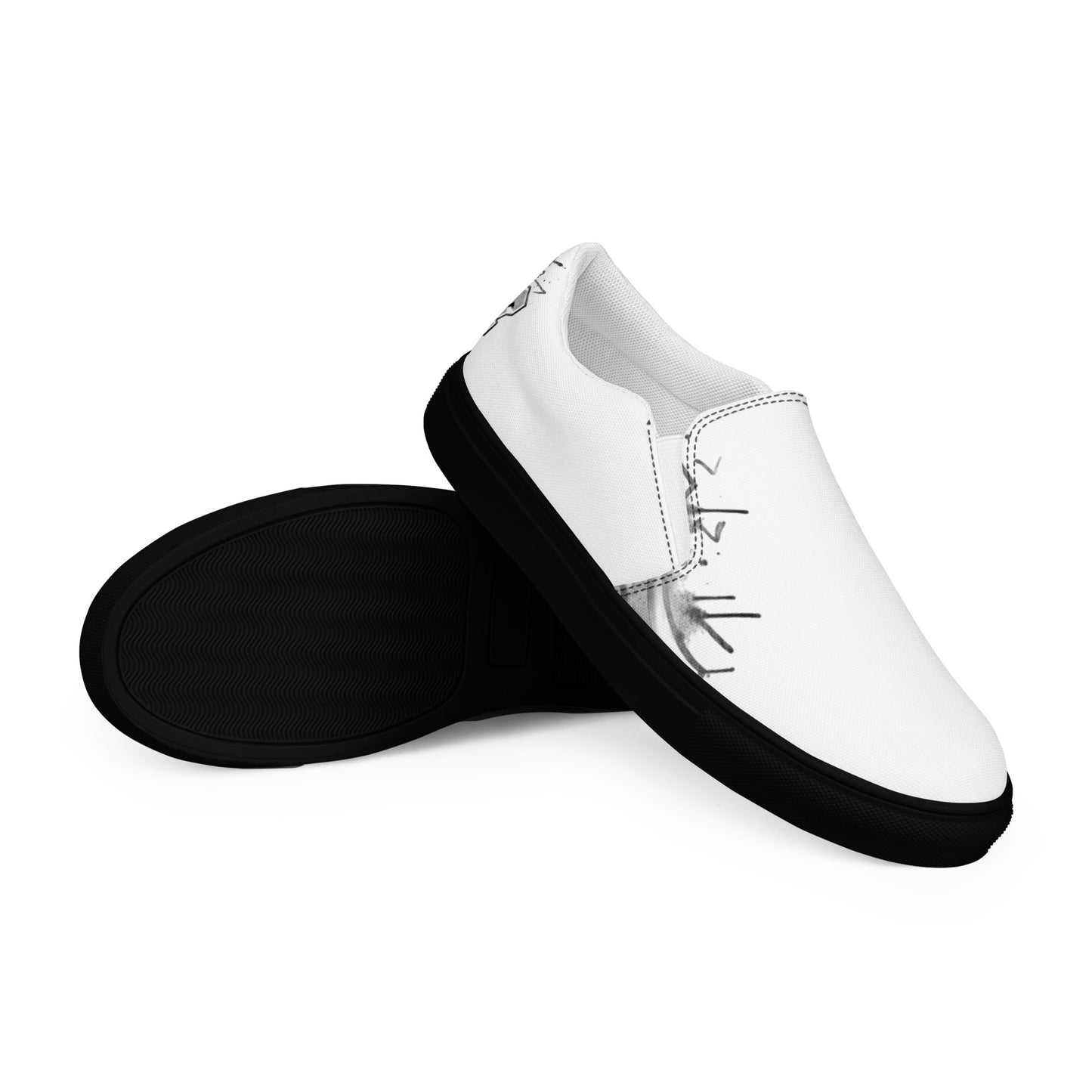 Men’s white slip-on canvas shoes from Urban Fashion & Streetwear by Craftklart, showcasing sleek design and comfortable fit.