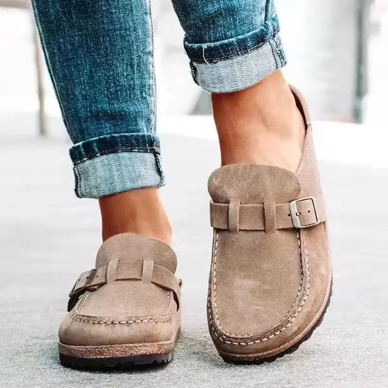Black Gacimy cork footbed clogs for women with adjustable buckle and arch support, stylish urban fashion shoes.