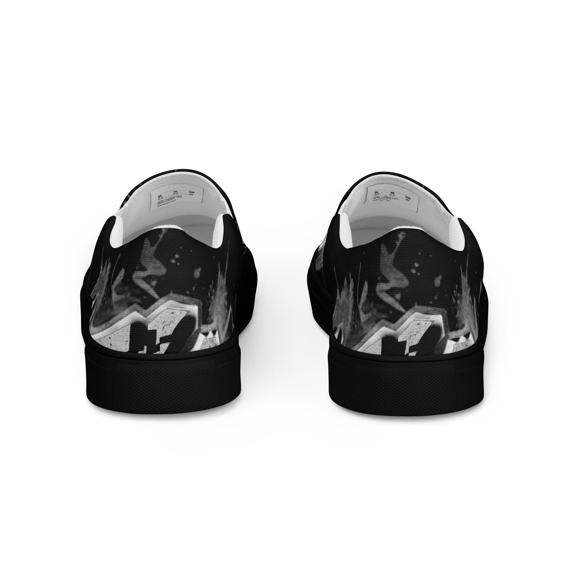 Black Attitude Urban Men’s slip-on canvas shoes with casual design, featuring a sleek look and comfortable fit.