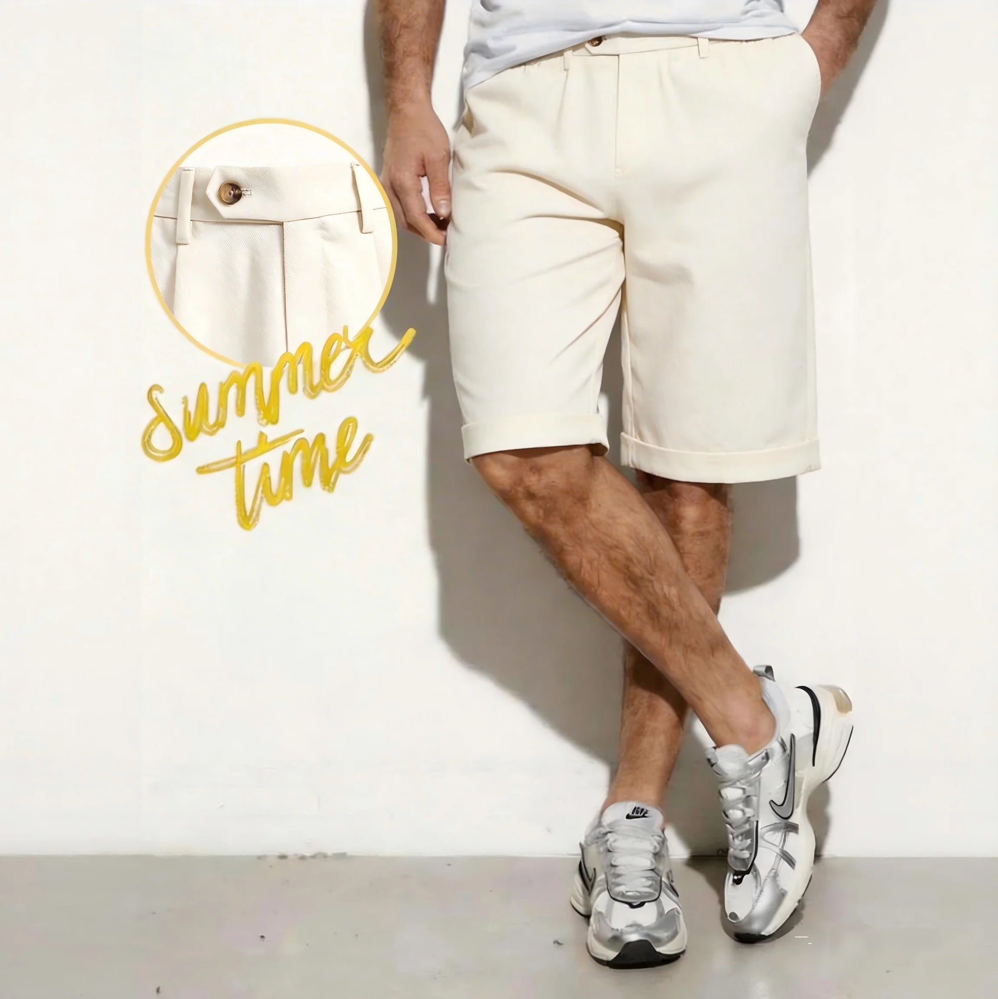 Men's Cotton Linen Shorts - Elastic Waist Multi-Pocket Summer Shorts | Minimalist Streetwear | Craftklart
