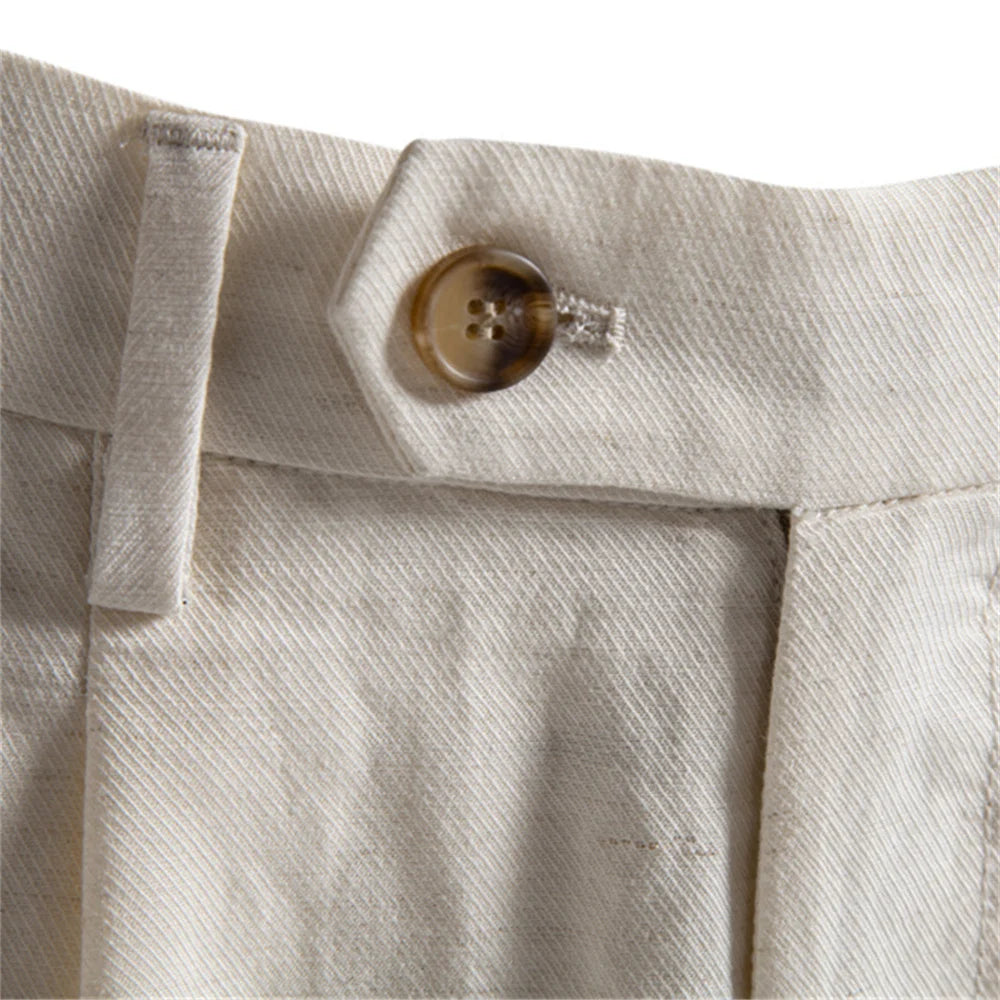 Men's Cotton Linen Shorts - Elastic Waist Multi-Pocket Summer Shorts | Minimalist Streetwear | Craftklart