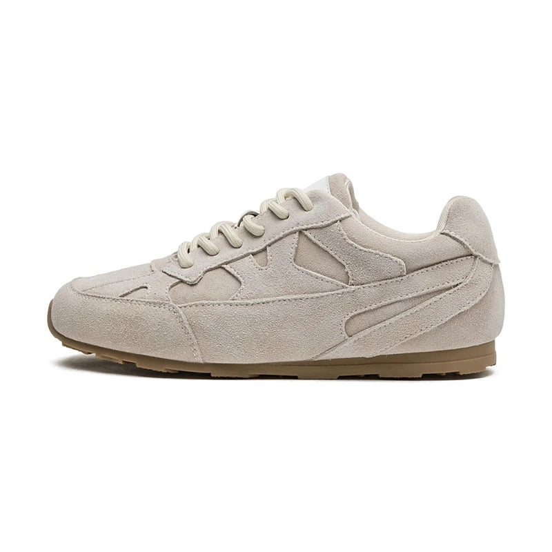 Women's Retro Genuine Leather Flat Casual Sneakers | Minimalist Streetwear | Craftklart
