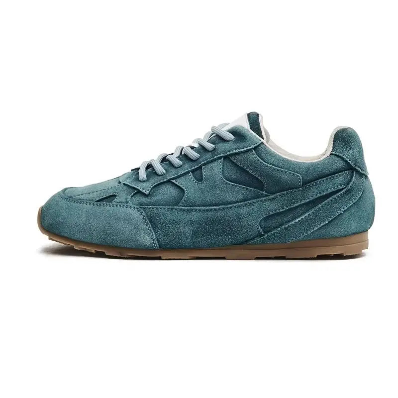 Women's Retro Genuine Leather Flat Casual Sneakers | Minimalist Streetwear | Craftklart