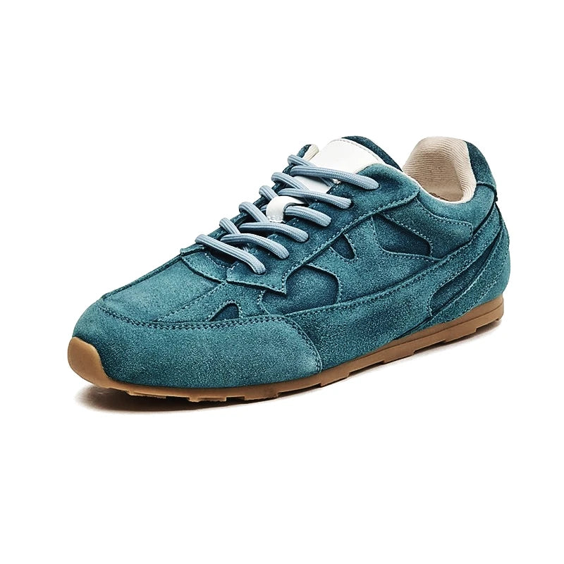 Women's Retro Genuine Leather Flat Casual Sneakers | Minimalist Streetwear | Craftklart
