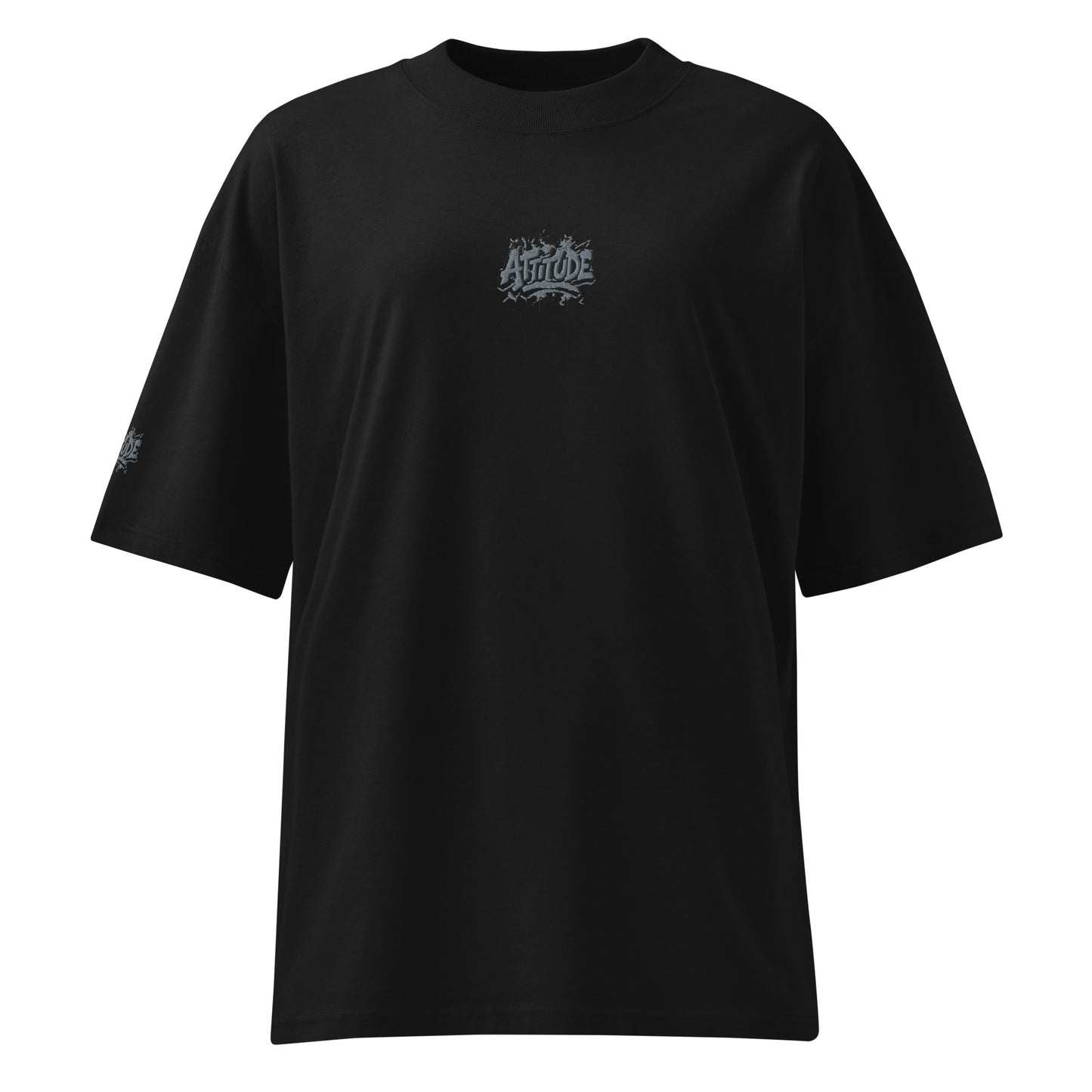 Black unisex organic oversized high neck T-shirt from Urban Fashion & Streetwear by Craftklart, featuring a casual streetwear style.