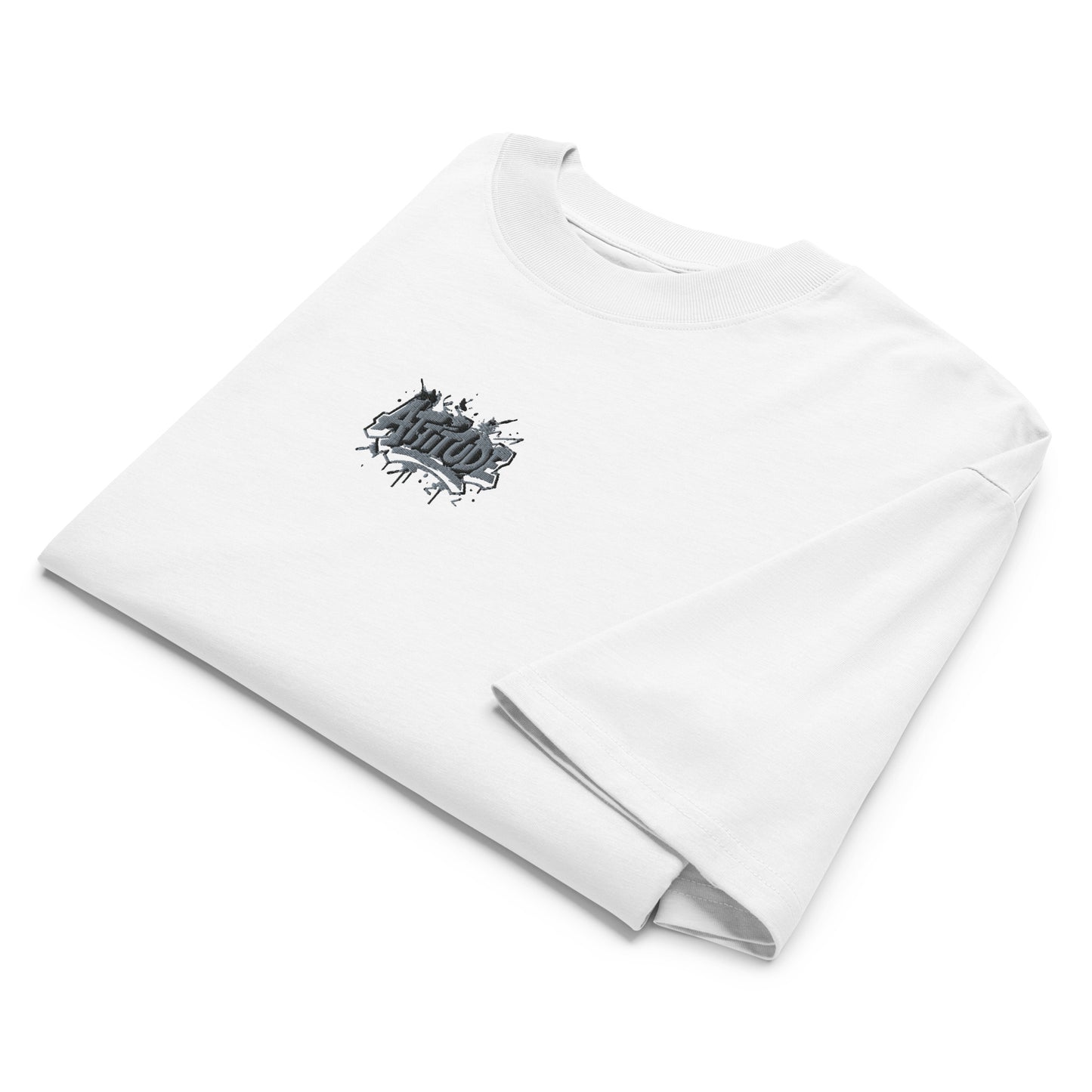 Black organic unisex oversized high neck T-shirt by Urban Fashion & Streetwear, featuring a relaxed fit and high neckline.