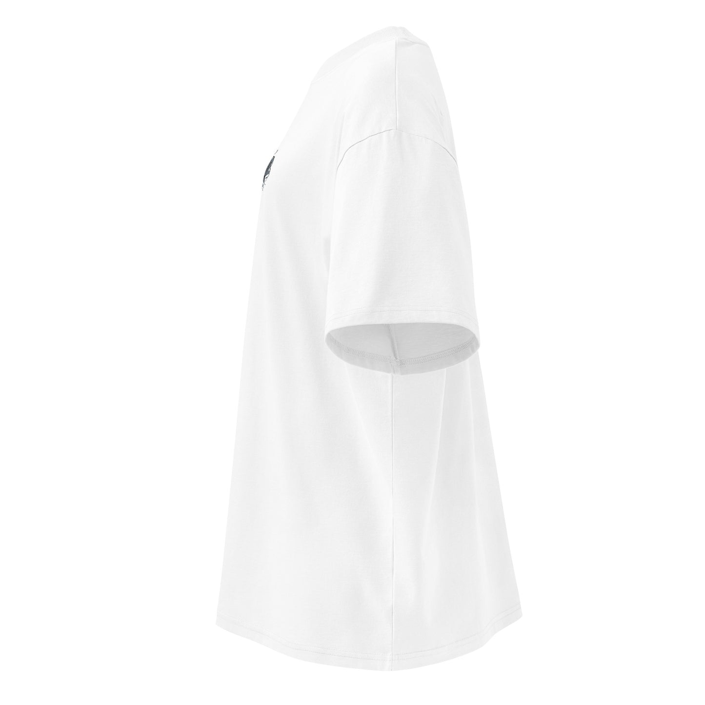 Black unisex oversized organic high neck T-shirt by Urban Fashion & Streetwear, featuring a relaxed fit and high neckline.