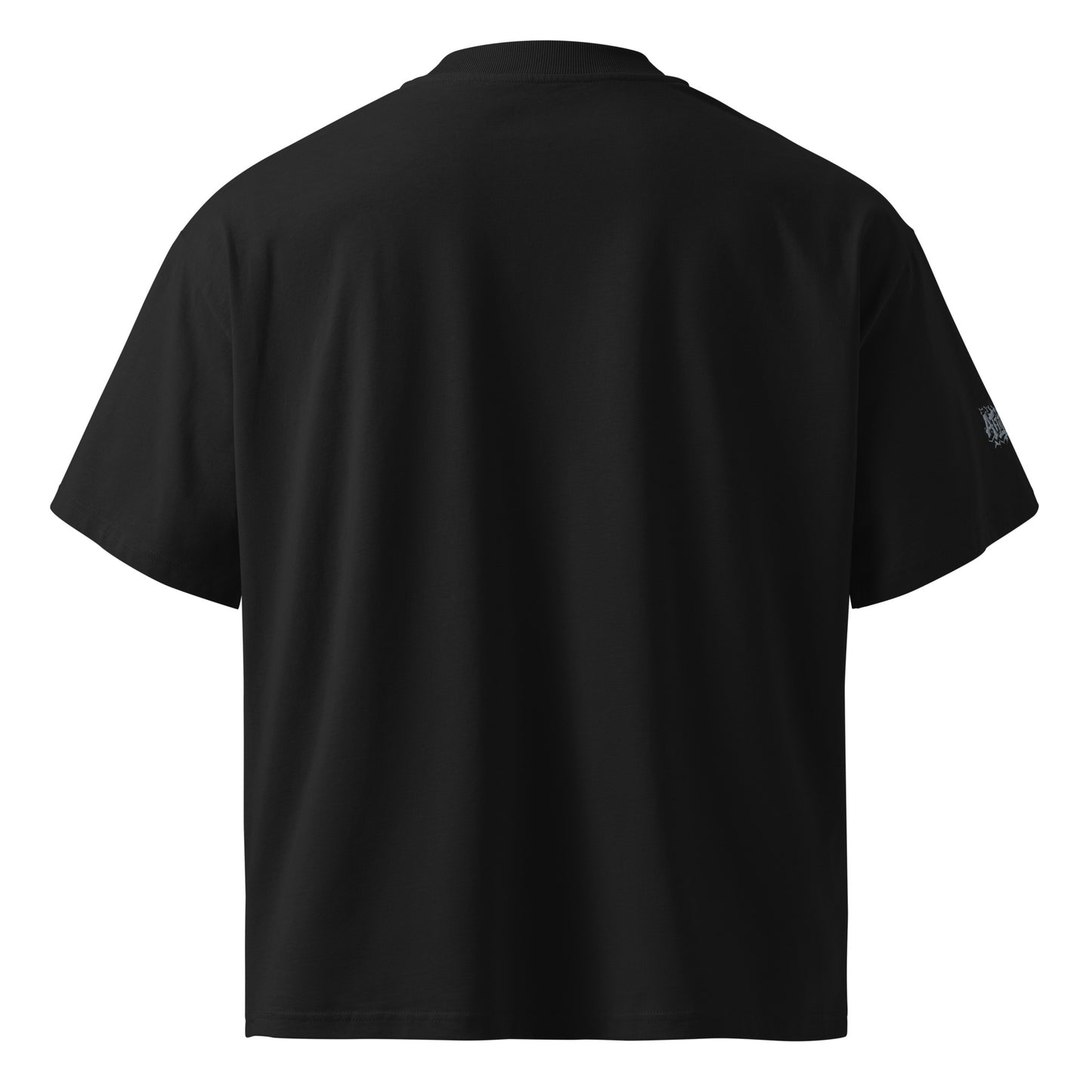 Black organic oversized unisex high neck T-shirt by Urban Fashion & Streetwear Craftklart, stylish and comfortable for everyday wear.