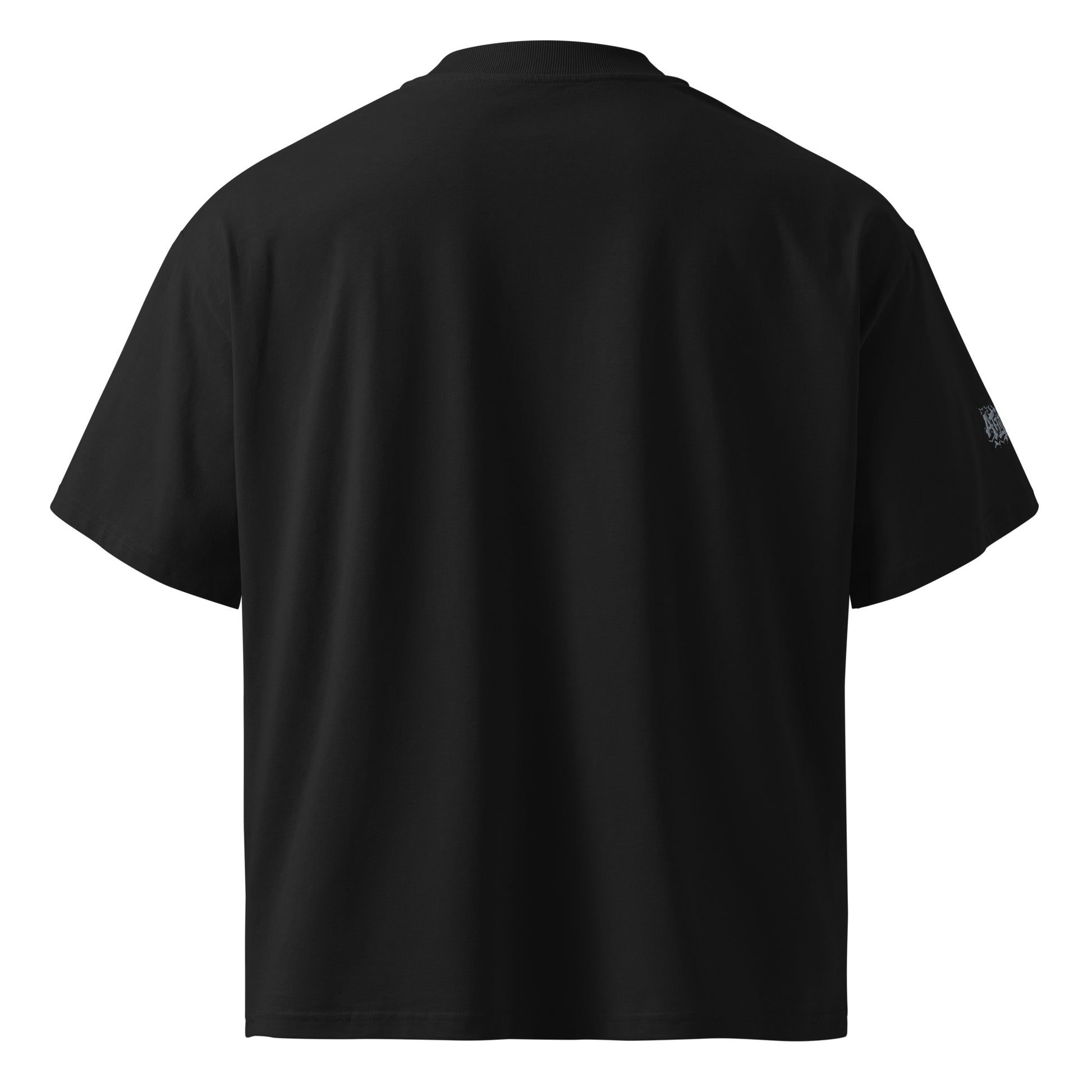 Black organic oversized unisex high neck T-shirt by Urban Fashion & Streetwear Craftklart, stylish and comfortable for everyday wear.
