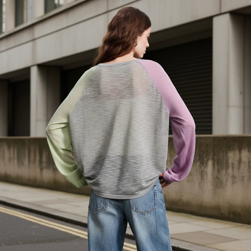 Gray crew neck asymmetric short sleeve blouse from Urban Fashion & Streetwear Craftklart, featuring a modern, stylish top with an asymmetric design.