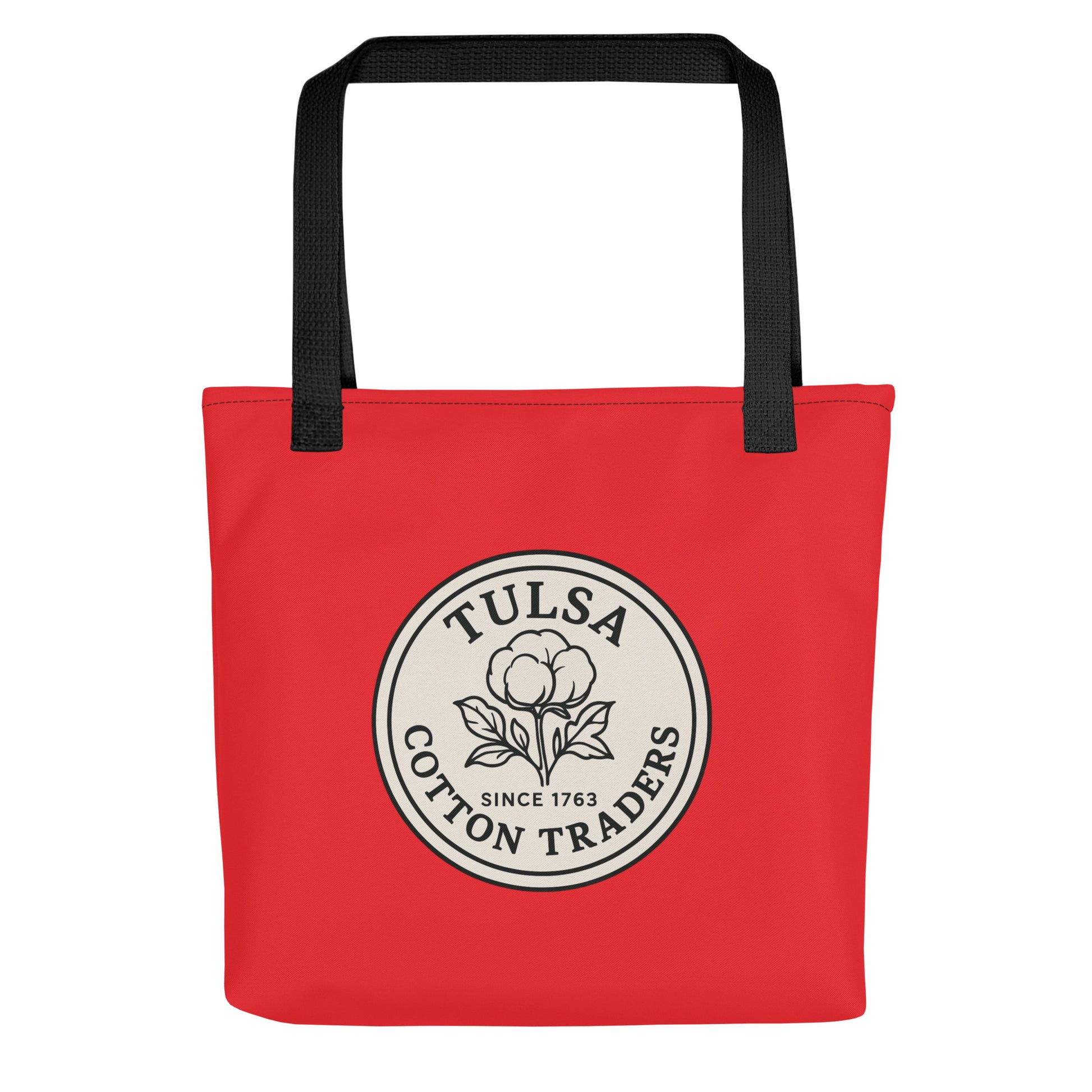 Red Urban Tote Bag made of durable fabric, featuring handles and a spacious main compartment for everyday use.