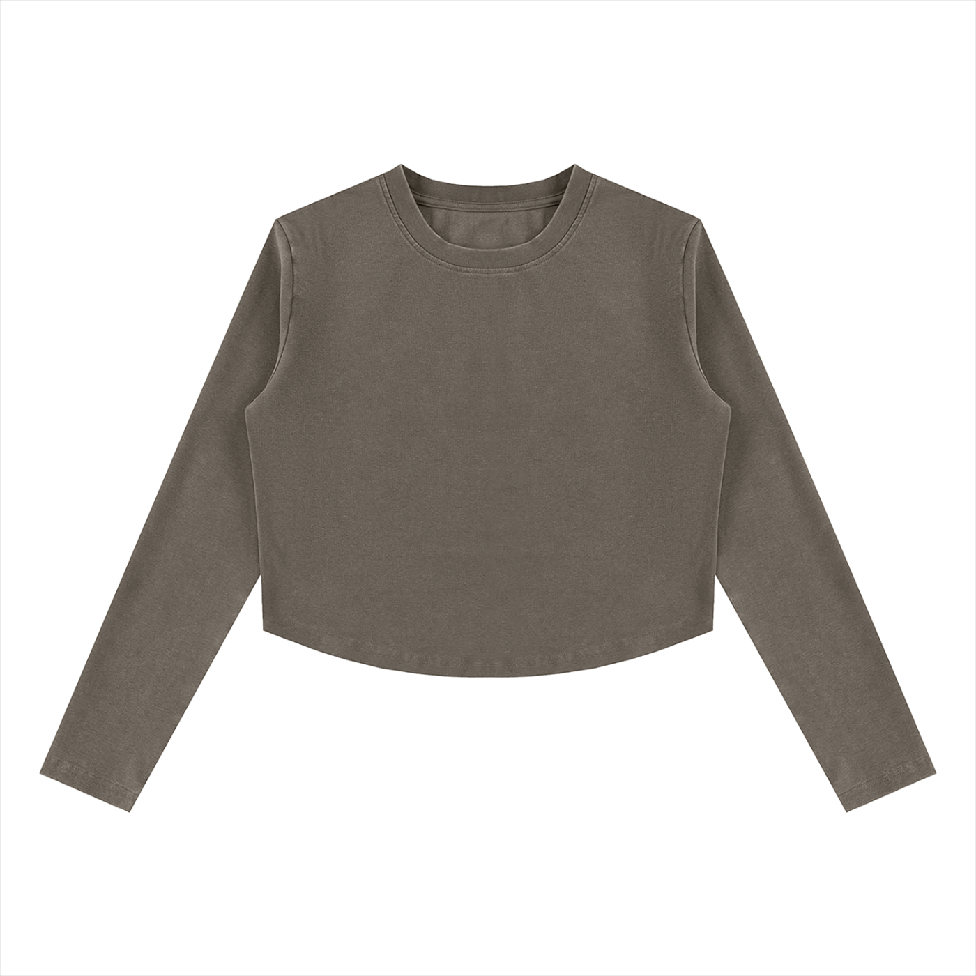 Urban Fashion & Streetwear | Craftklart vintage wash slim-fit long sleeve crop top in dark grey cotton blend