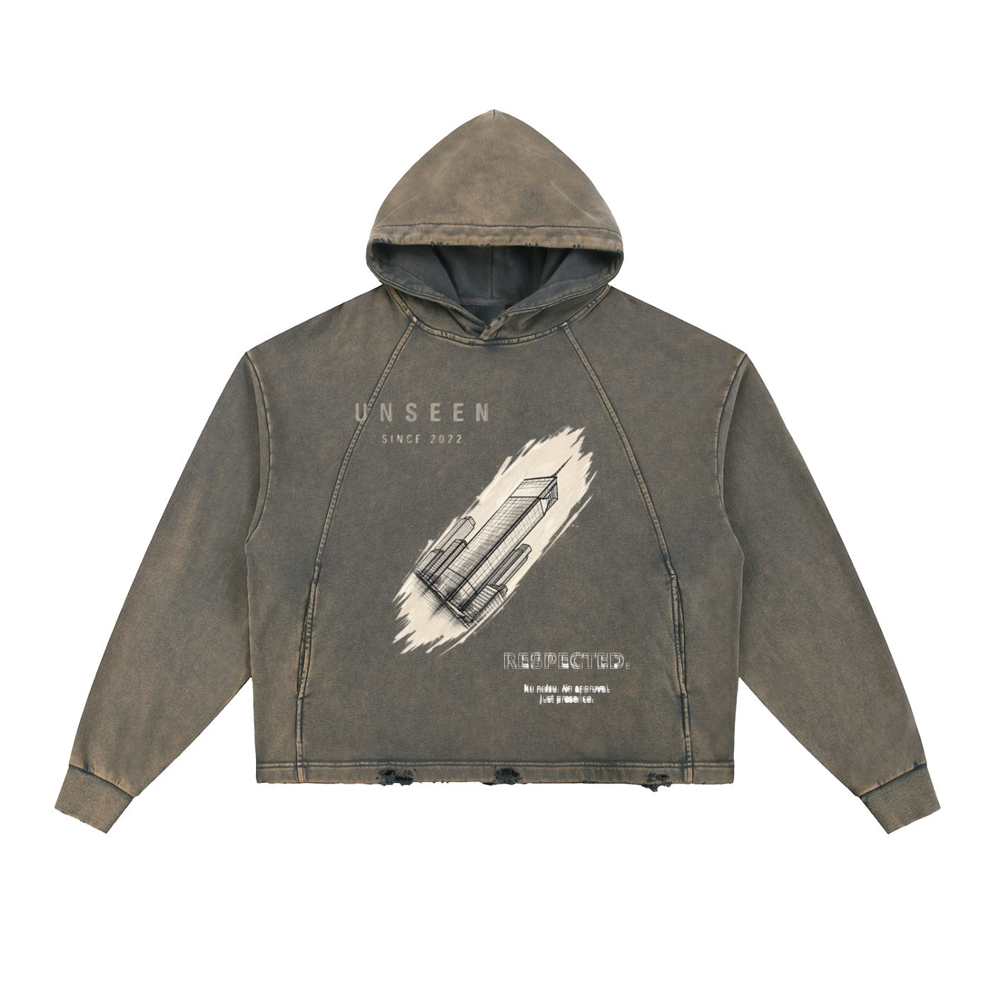 Urban Fashion & Streetwear | Craftklart vintage washed grey heavyweight hoodie with frayed hem and graphic print.