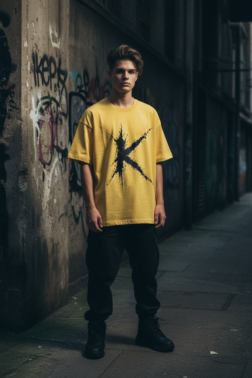 Craftklart Graphic Print Tee — Heavyweight Drop Shoulder Cotton