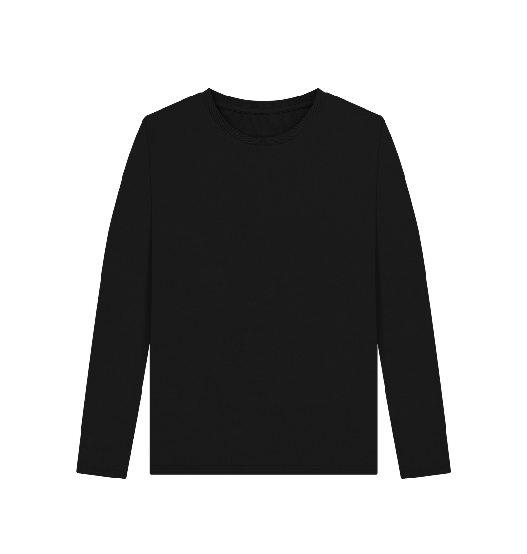 Black Printed Long Sleeve T Shirt Front