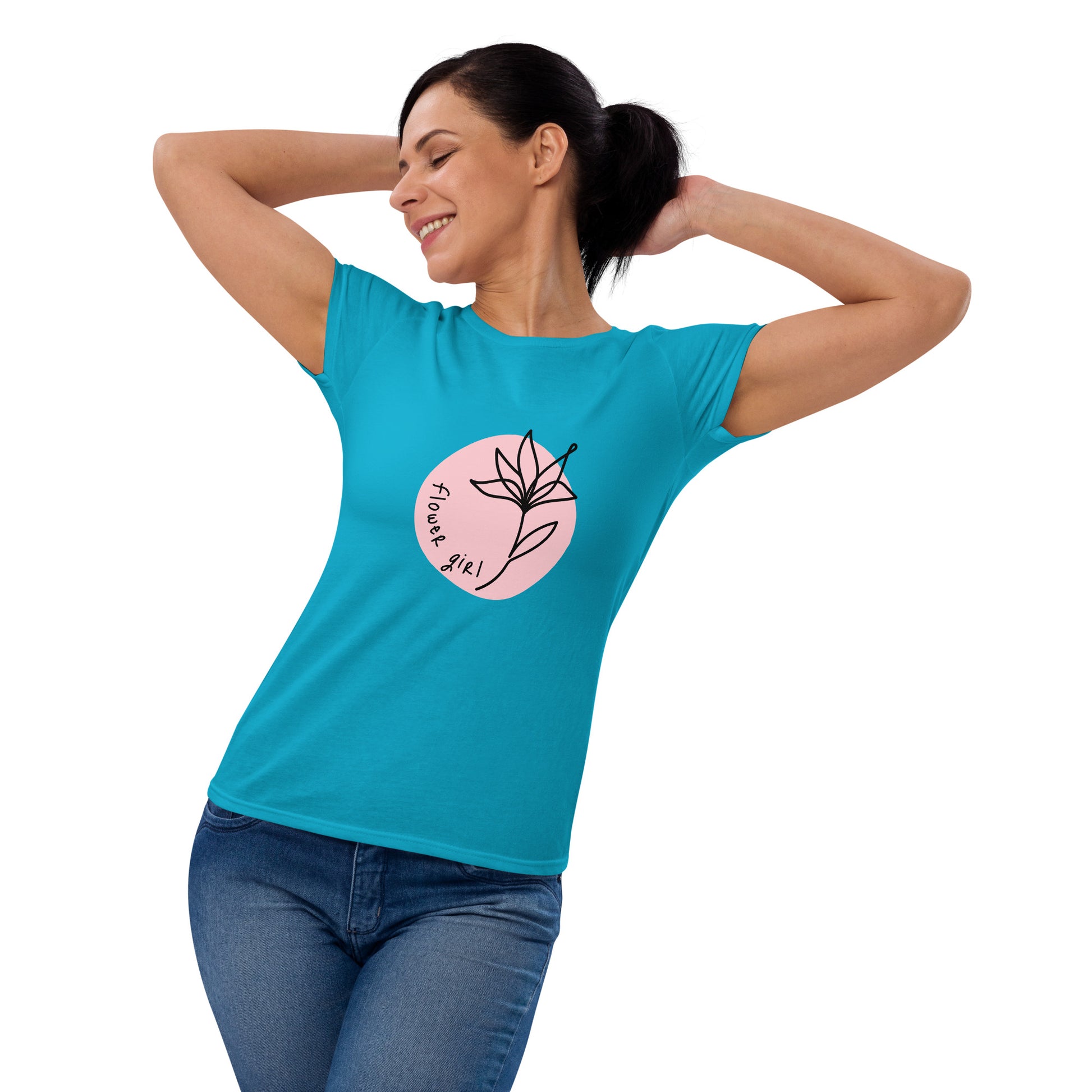 Women's Flower Short Sleeve T-shirt - Premium T-Shirt from Craftklart.store - Just $18! Shop now at Craftklart.store