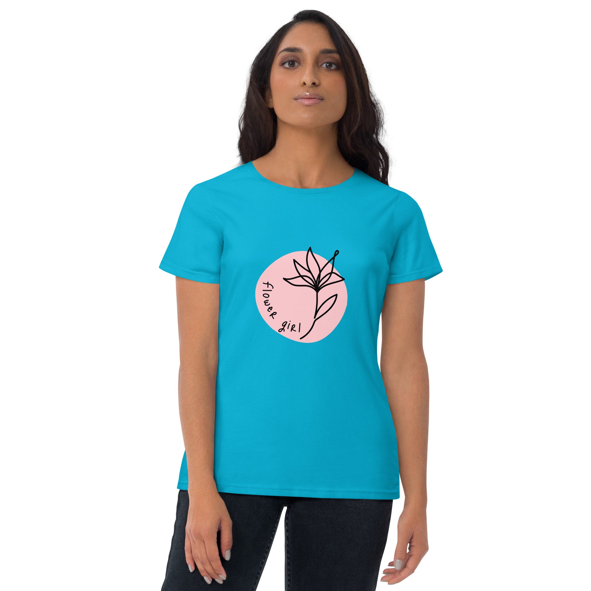 Women's Flower Short Sleeve T-shirt - Premium T-Shirt from Craftklart.store - Just $18! Shop now at Craftklart.store