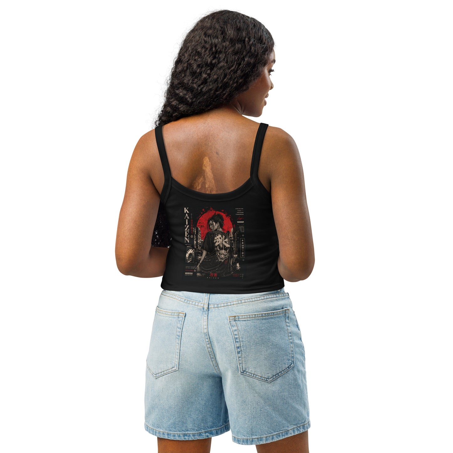 Black Craftklart women's micro-rib tank top, solid sleeveless streetwear essential with a fitted design and back detail.