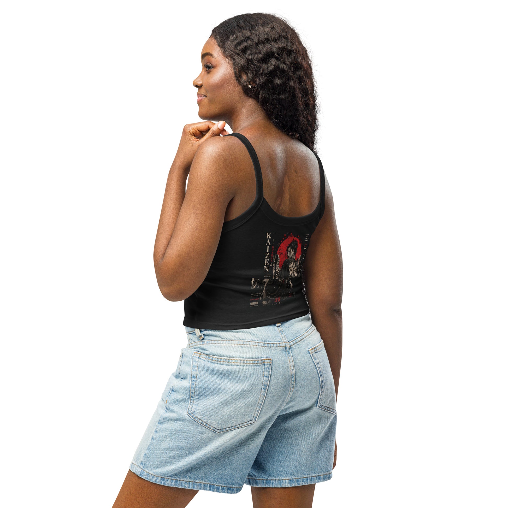 Women's black micro-rib tank top by Craftklart, featuring a solid color and slim fit, perfect for streetwear and casual wear.