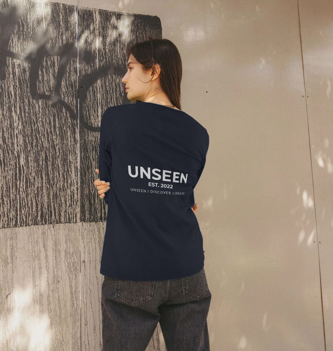 Printed CKL Unseen Ladies long sleeve T-shirt with colorful abstract design, comfortable women's long sleeve tee.