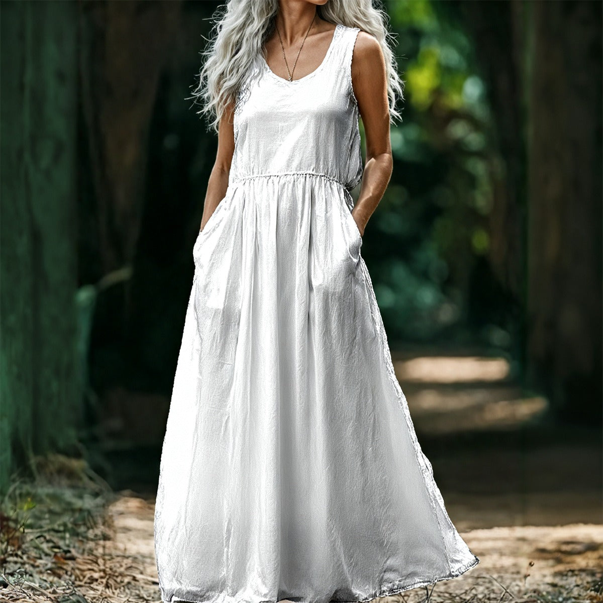 Urban Spring Women’S Sleeveless Maxi Dress | Minimalist Streetwear | Craftklart