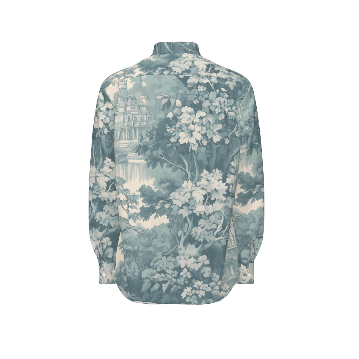 All-over print men's slim fit long sleeve shirt by Yoycol, made of 115GSM cotton poplin with vibrant pattern.