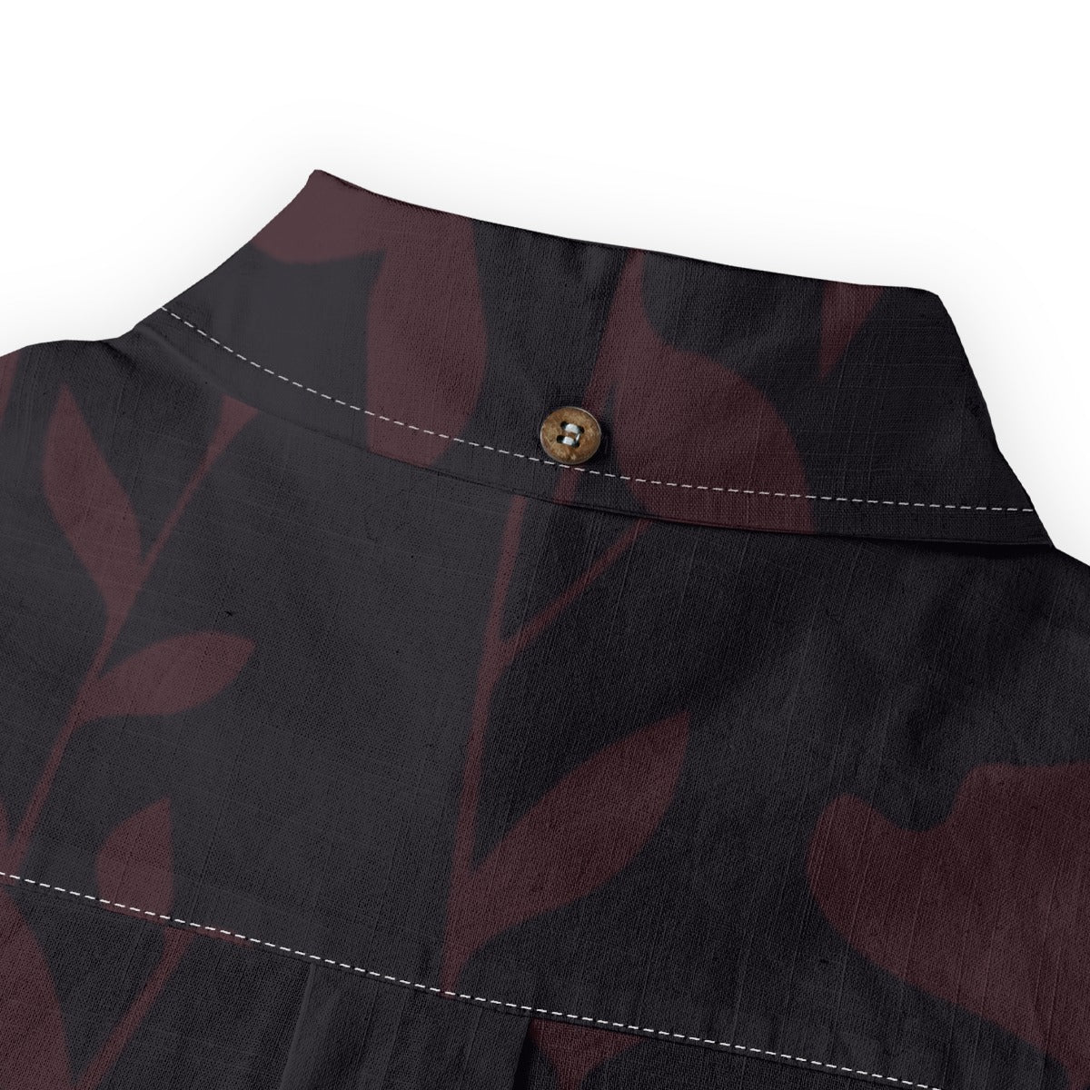 All-over print men's lapel shirt by Yoycol, white long sleeve shirt made of 125GSM slub cotton with vibrant design.