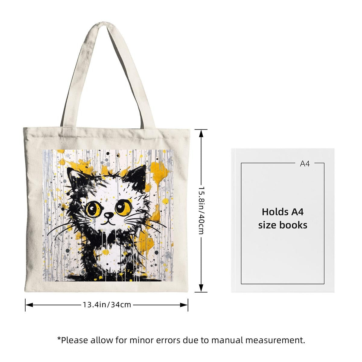 White Yoycol tote bag with spacious interior and sturdy handles, ideal for everyday use and casual outings.