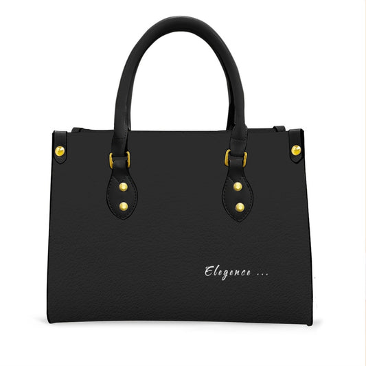 White women's tote bag with black handle by Yoycol, showcasing its spacious design and sturdy straps.