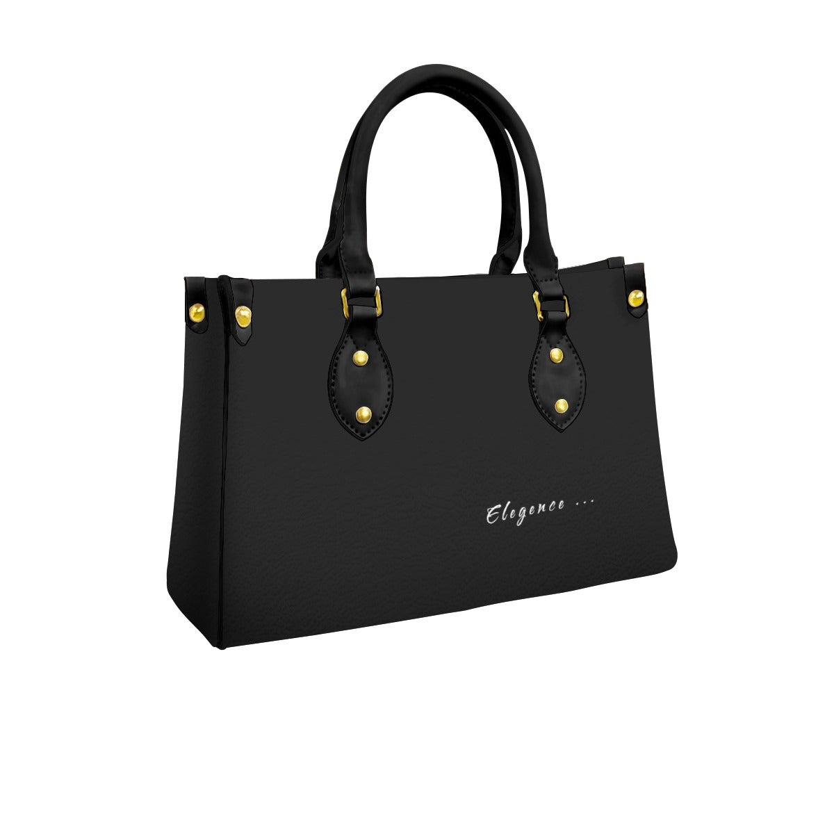 White women's tote bag with black handles by Yoycol, showcasing a spacious design with sturdy black straps.