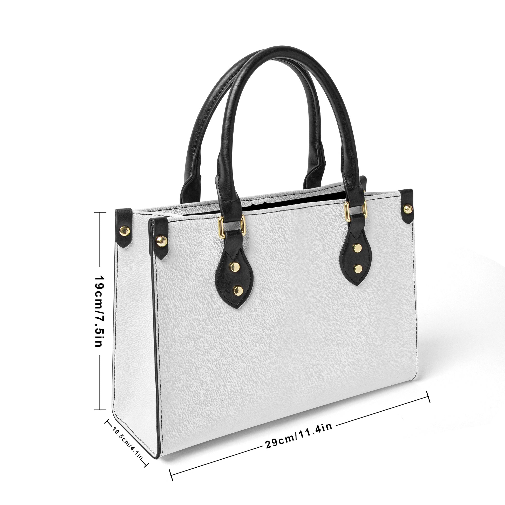 Women's tote bag with black handles by Yoycol, white fabric, spacious design, ideal for everyday use.