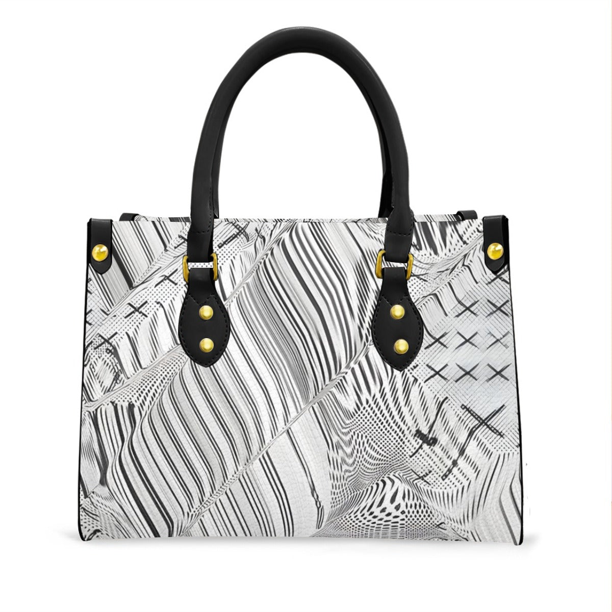 Women's tote bag by Yoycol with black handles, white fabric, spacious design, perfect for everyday use.