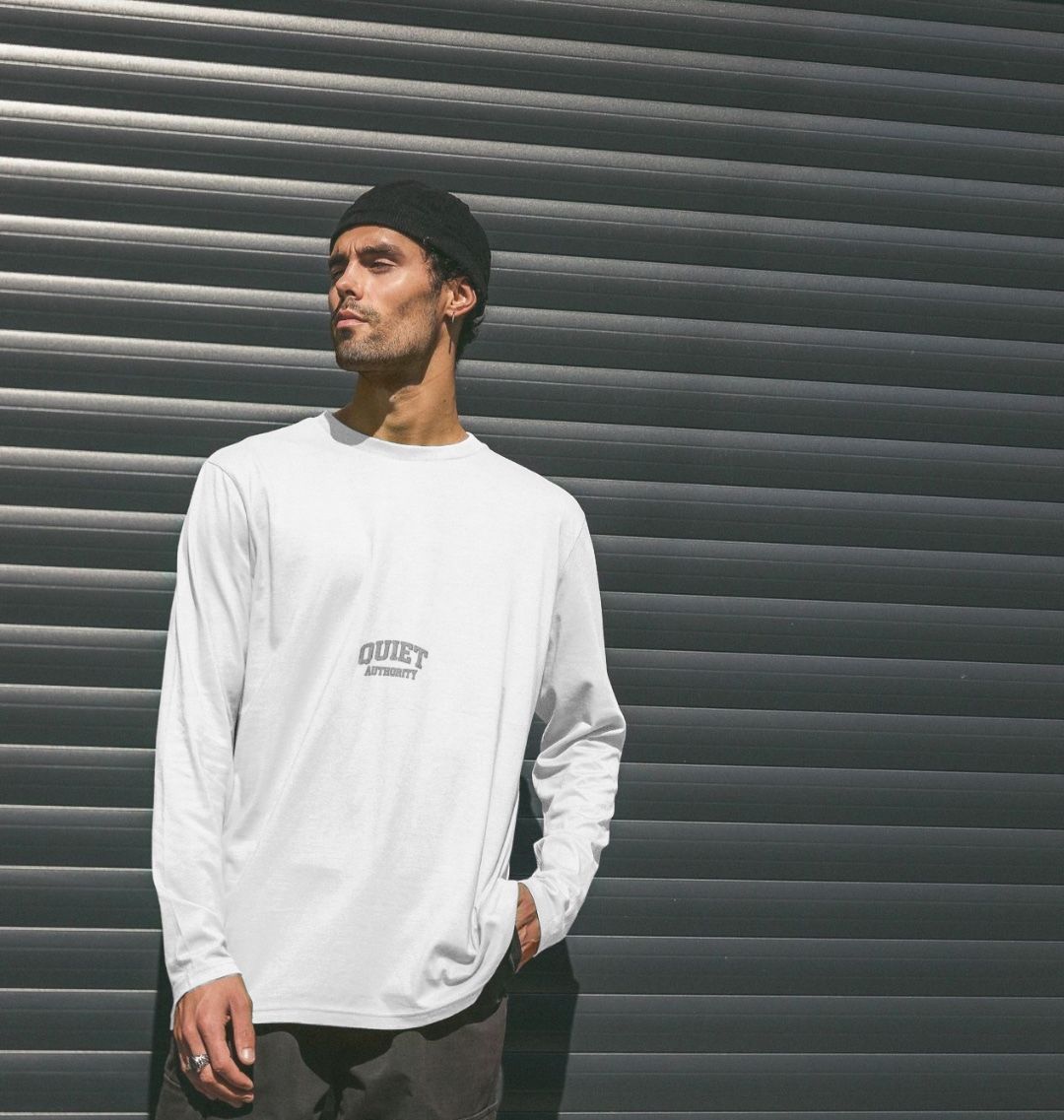 CKL Craftklart Quiet Authority long sleeve T-shirt with printed design, made from organic cotton streetwear fabric.