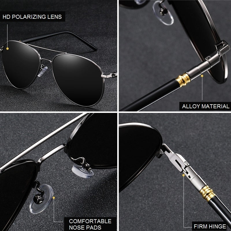 Men's Polarized Sunglasses, Pilot Shades (UV400) - Premium Sunglasses from Craftklart - Just $18! Shop now at Craftklart.store