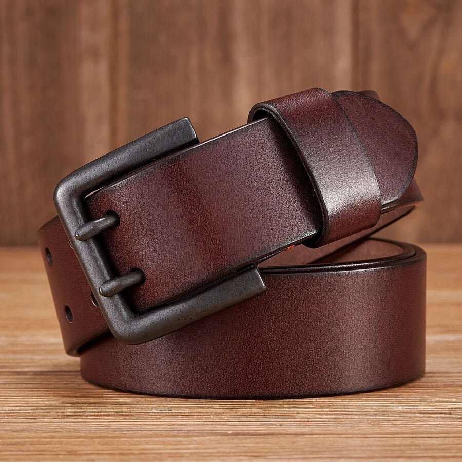 Men's 4.3cm Wide Real Cowskin Genuine Leather Belt - Premium Belt from Craftklart Dropship - Just $29.95! Shop now at Craftklart.store