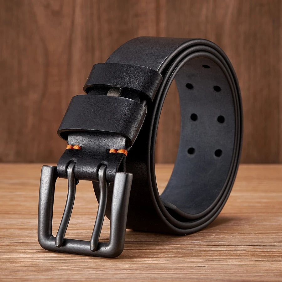 Men's 4.3cm Wide Real Cowskin Genuine Leather Belt - Premium Belt from Craftklart Dropship - Just $29.95! Shop now at Craftklart.store