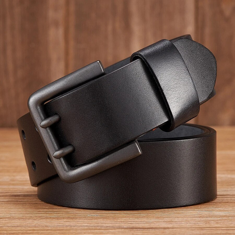 Men's 4.3cm Wide Real Cowskin Genuine Leather Belt - Premium Belt from Craftklart Dropship - Just $29.95! Shop now at Craftklart.store