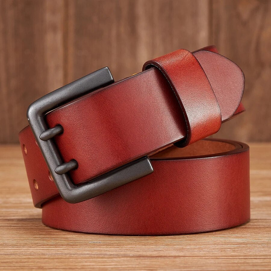 Men's 4.3cm Wide Real Cowskin Genuine Leather Belt - Premium Belt from Craftklart Dropship - Just $29.95! Shop now at Craftklart.store