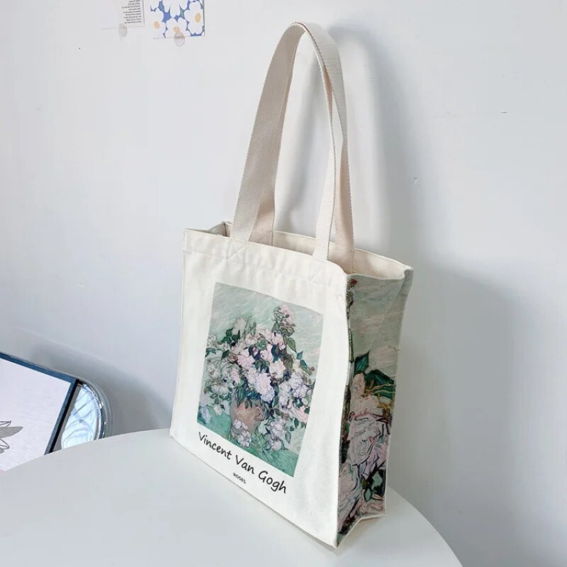 Extra Thick Canvas Van Gogh Morris Vintage Oil Painting Zipper Tote Bag - Premium Tote Bags from Craftklart Dropship - Just $9.95! Shop now at Craftklart.store
