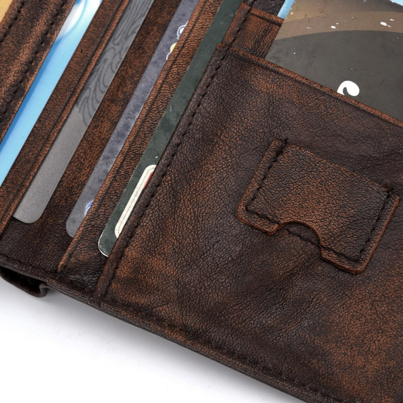 Men's Wallet Genuine Distressed Leather - Premium Wallet from Craftklart - Just $20.50! Shop now at Craftklart