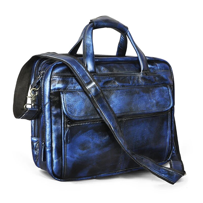 Men's Oil Waxed Leather Antique Design Business Laptop Briefcase - Premium Laptop Bag from Craftklart Dropship - Just $63.08! Shop now at Craftklart.store