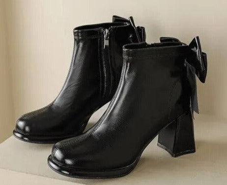 Platform High Heels Ankle Boots for Women Back Bowtie - Premium Shoes from Craftklart.store - Just $38! Shop now at Craftklart.store