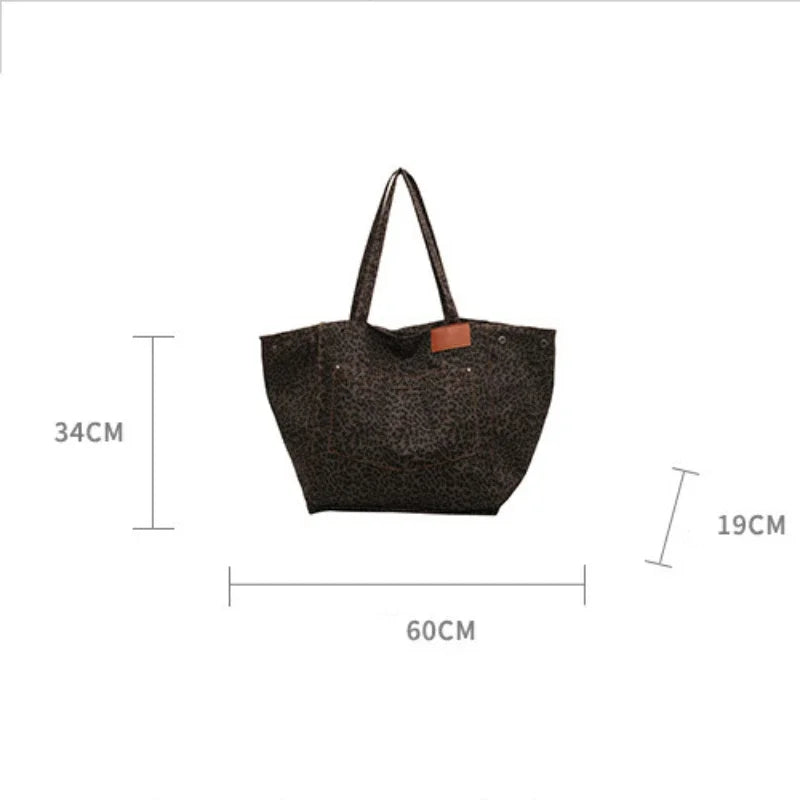 Women's Leopard Design 2024 Korean Fashion Big Shopping Bags - Premium Bags from Craftklart Dropship - Just $8.06! Shop now at Craftklart.store