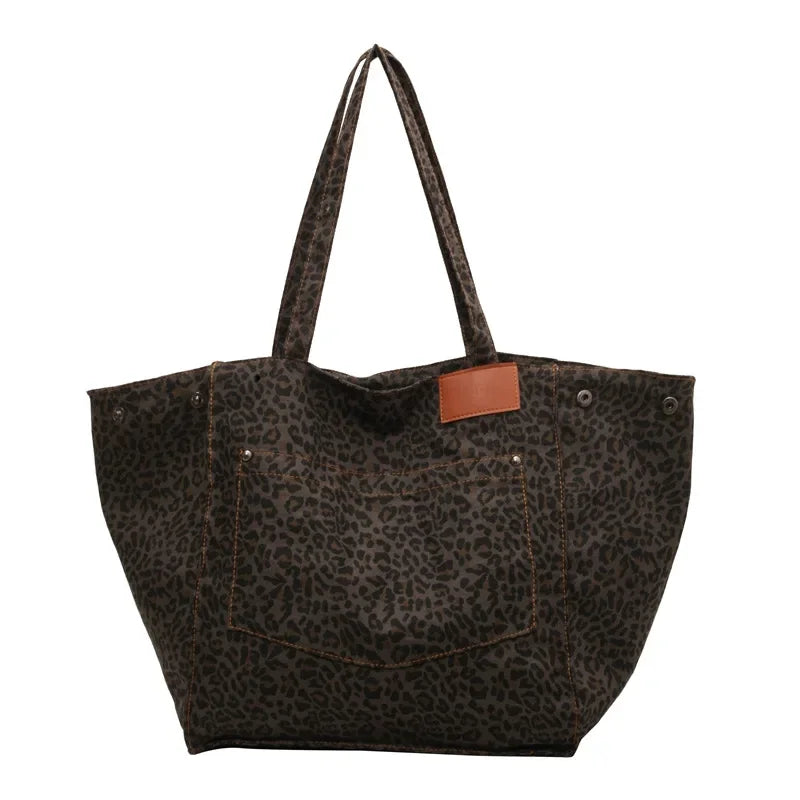 Women's Leopard Design 2024 Korean Fashion Big Shopping Bags - Premium Bags from Craftklart Dropship - Just $8.06! Shop now at Craftklart.store