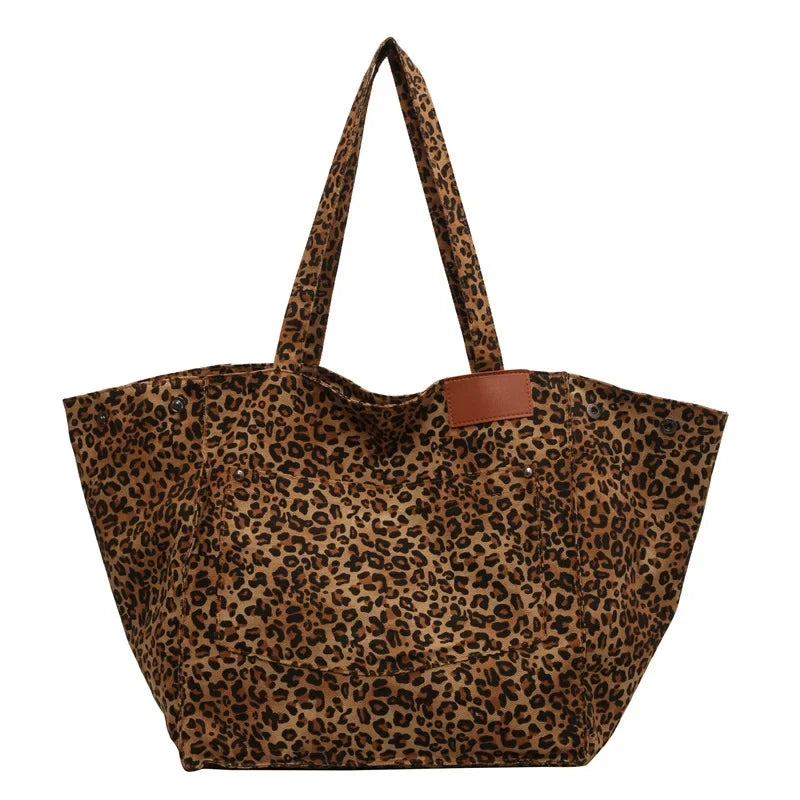 Women's Leopard Design 2024 Korean Fashion Big Shopping Bags - Premium Bags from Craftklart Dropship - Just $8.06! Shop now at Craftklart.store