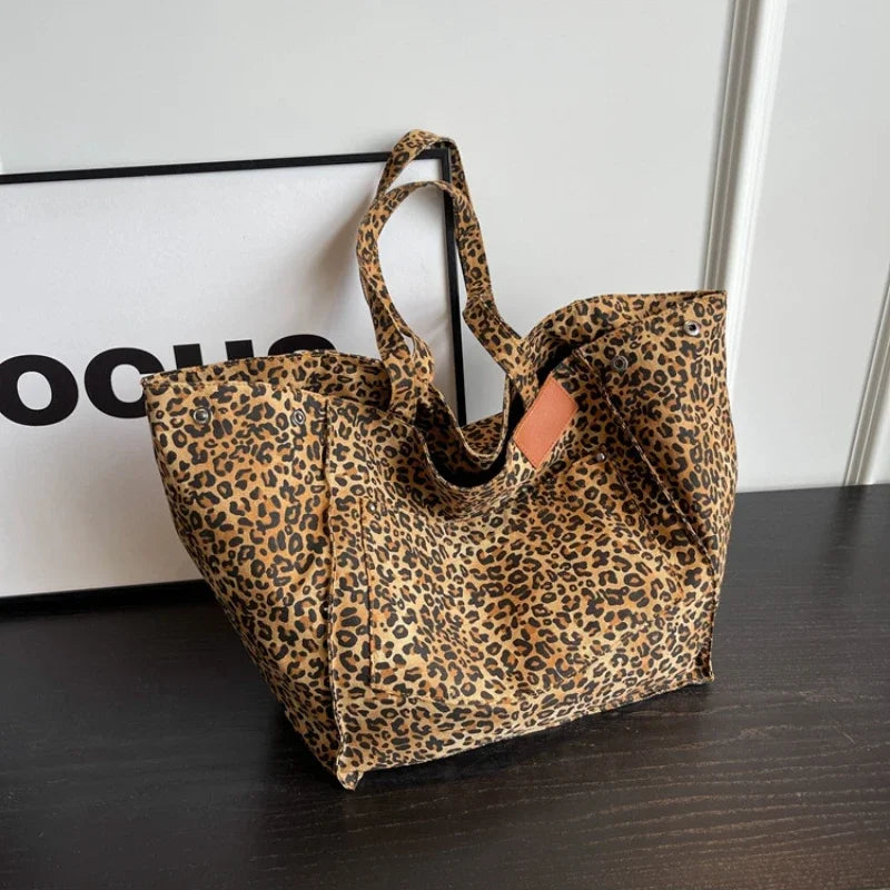 Women's Leopard Design 2024 Korean Fashion Big Shopping Bags - Premium Bags from Craftklart Dropship - Just $8.06! Shop now at Craftklart.store