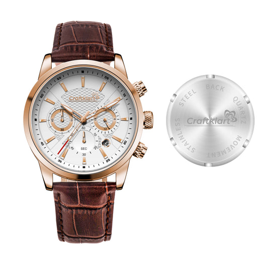 Craftklart Men's Classic Watch Rose/White - Premium Watches from Craftklart - Just $42.49! Shop now at Craftklart