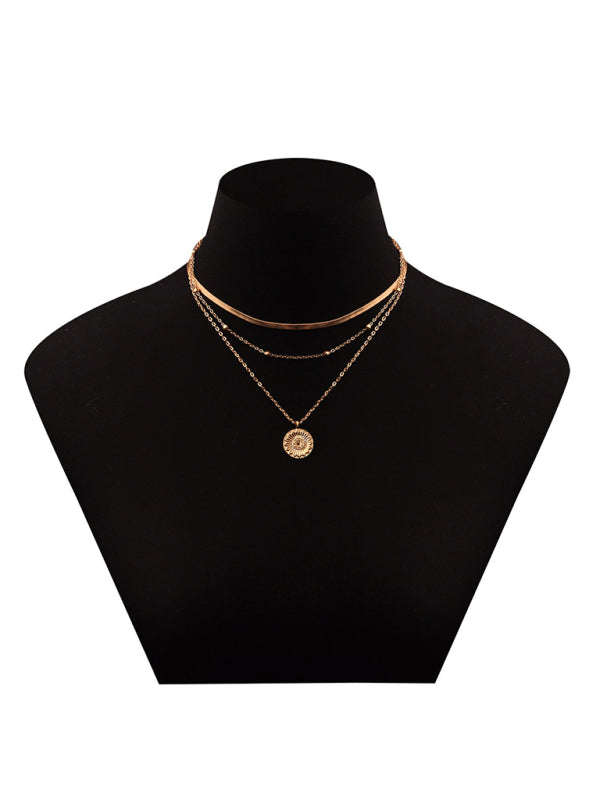 Women's Round Tag Personality Simple Multi-Layer Bead Necklace - Premium Necklace from Craftklart Dropship - Just $5.16! Shop now at Craftklart.store